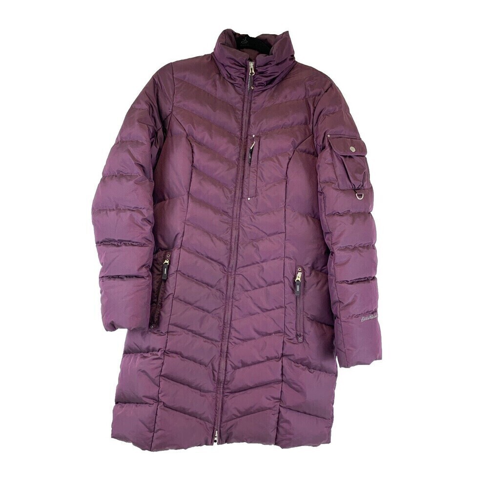 Eddie Bauer Sun Valley Down Parka Puffer Mid Length Purple Womens TM Tall Medium